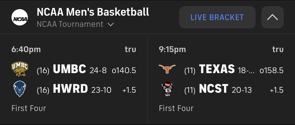 🔒 MARCH MADNESS LOCK🔒 

ℹ️ I have received some inside info..

🏆 Sending to all who like + reply 

💰 I will 100% GUARANTEE THIS CASHES

dm me “BRACKET” for my bracket!

⬇️ VIP Selections and Bracket Below