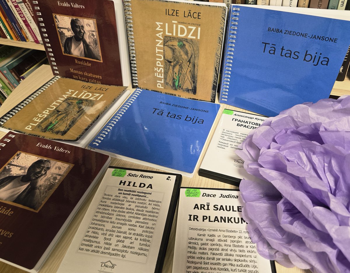 Martā mūsu bibliotēkas krājums papildināts ar jaunām pielāgotām grāmatām.
Palielinātā drukā šoreiz stāstu un atmiņu grāmatas, audio formātā – detektīvromāni, kā arī digitāli audio ieraksti bērniem. 
Aicinām iepazīties ar jaunumiem: ej.uz/adjwp
