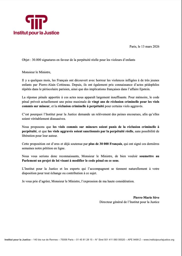 Institut pour la Justice tweet media