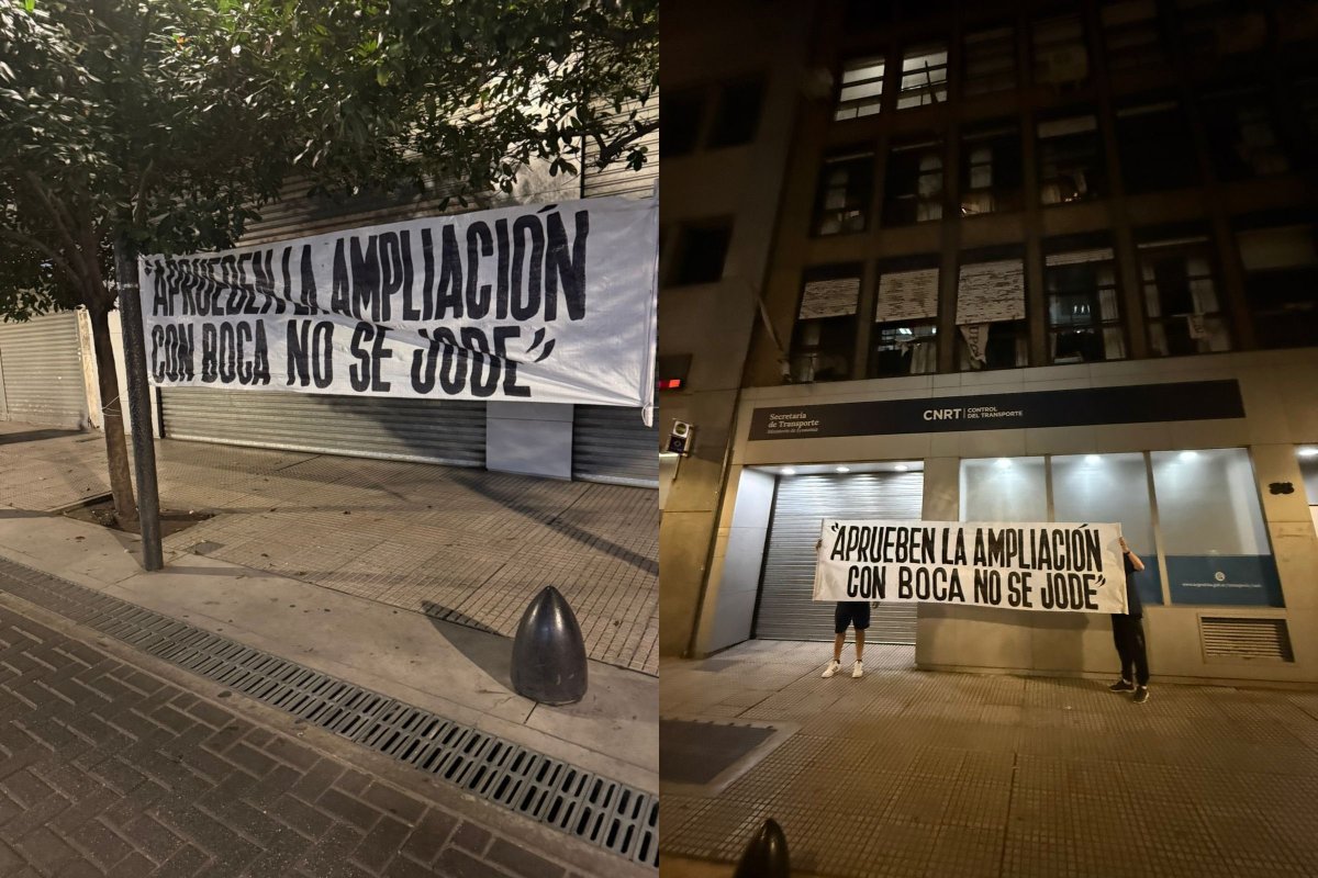 soykoli's tweet image. Aparecieron pasacalles enfrente de @InfoCNRT, exigiendo la habilitación para la AMPLIACIÓN en la #Bombonera.

En los últimos 5 días aparecieron 3 pasacalles diferentes por esta cuestión. El miércoles contra San Lorenzo y el domingo, ambos en los alrededores de la Bombonera.