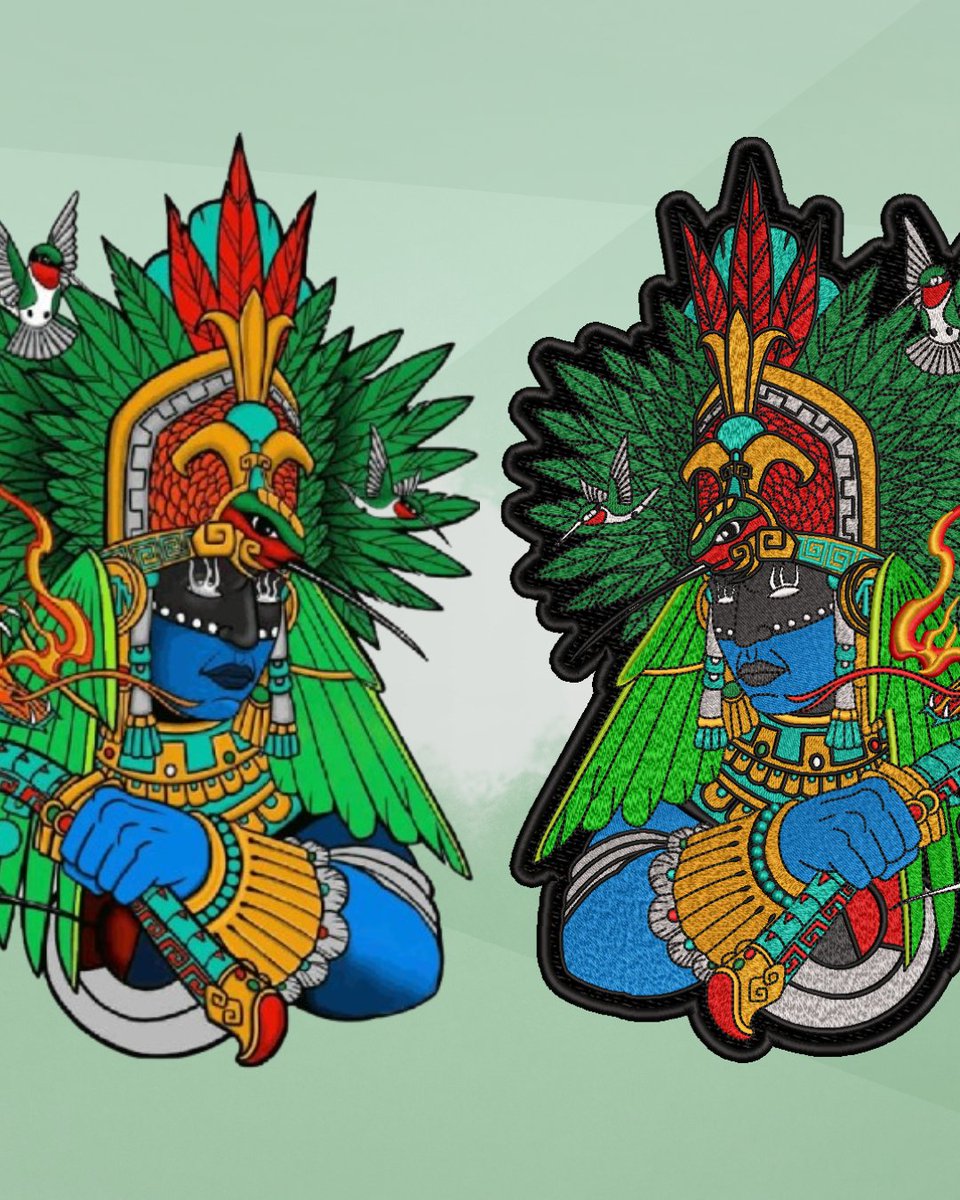 Thirtify's tweet image. Vector ➡️ Stitches 🪡 Aztec warrior patch — digitized &amp;amp; ready to embroider. The before &amp;amp; after on this one is 🔥

Get yours done 👉 dashboard.thirtify.com/get-started

#EmbroideryDigitizing #CustomPatch #AztecArt #EmbroideryDesign #PatchWork