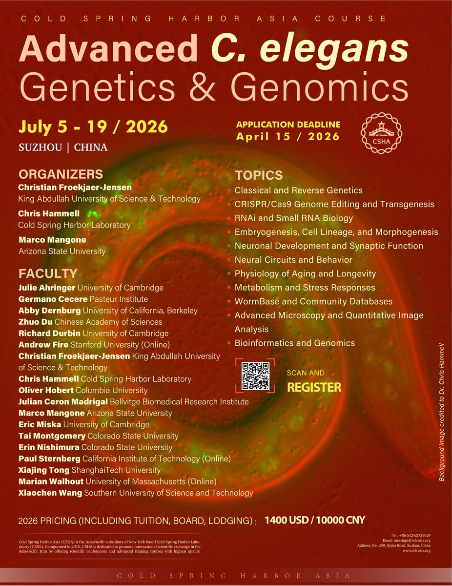 CSHANews's tweet photo. #CSHAsia New Course Drop!
Learning directly from top experts. Spots are extremely limited. Don't miss out!
https://t.co/xrnwIQM8GM
#Genomics #Genetics #CRISPR #Cas9 #RNA https://t.co/VM07XQRFzs