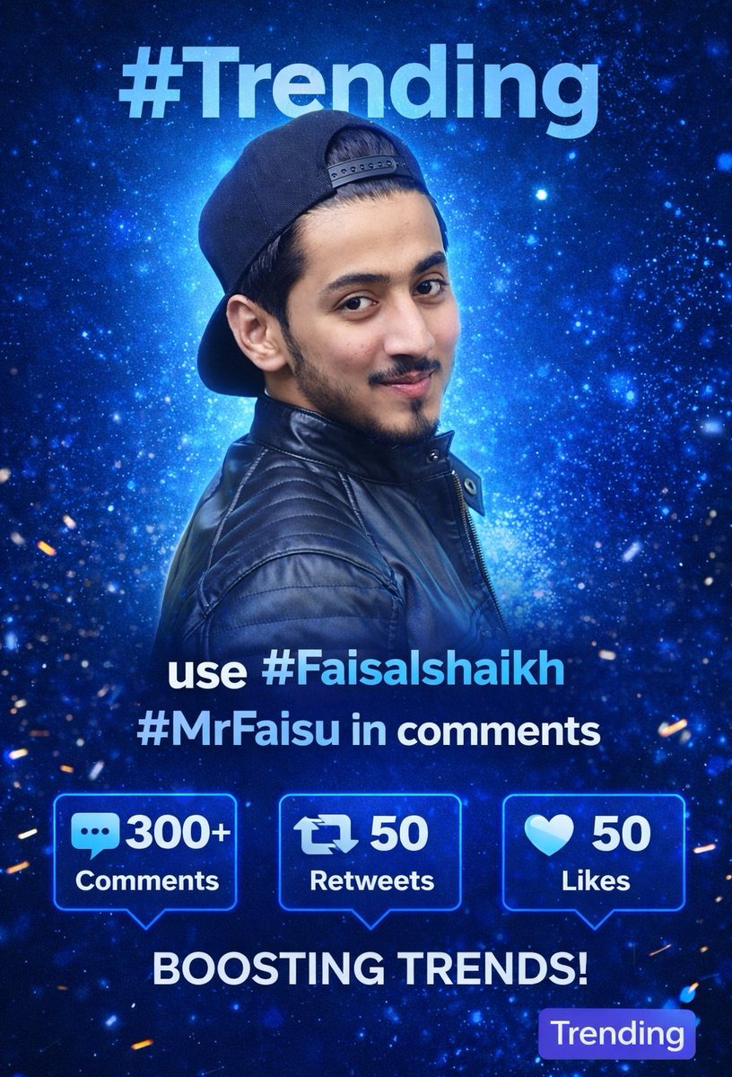Fareen_khan27's tweet photo. Hastage BOOSTER ACTIVITY for @mr_faisu_07 

Use #FaisalShaikh #Mrfaisu

300+ comments 
50 likes
50 Rt 

All The best https://t.co/QokVGwPLqD