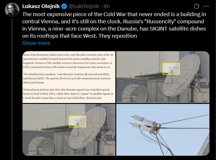 giammaiot2's tweet image. Embassy of the Russian Federation Botschaft der Russischen Föderation  in Vienna, Austria.

++Very Weel, the saga continues with new details, but a little birdie here told us that things were hot!

x.com/lukOlejnik/sta…

Thanks @4n4lisis &amp;amp; @LCueilleur👋

x.com/LCueilleur/sta…