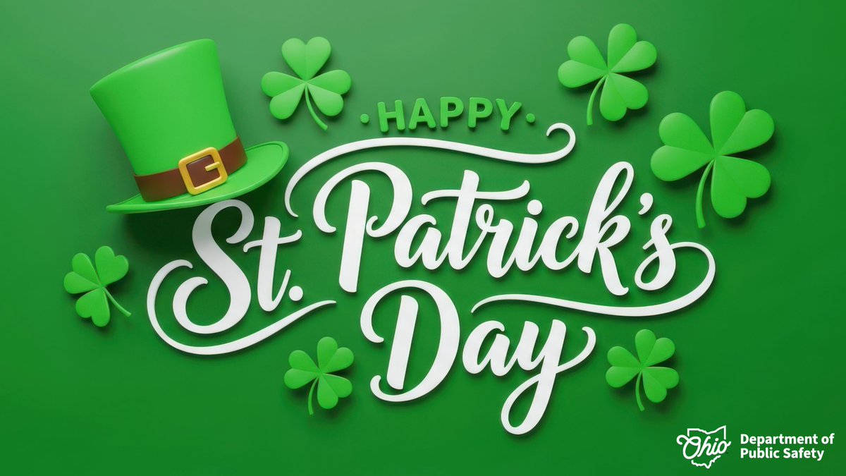 ☘️ Wishing you a Happy and SAFE St. Patrick's Day! ☘️ Celebrate responsibly and plan for a sober ride home!