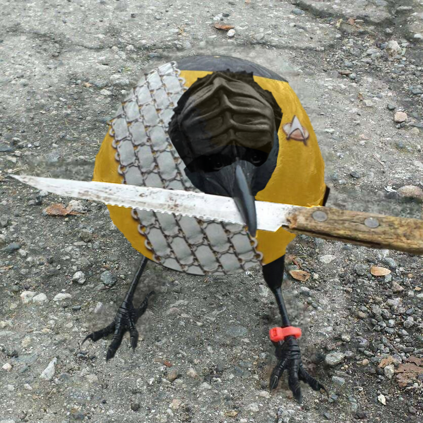 crow with knife tweet media