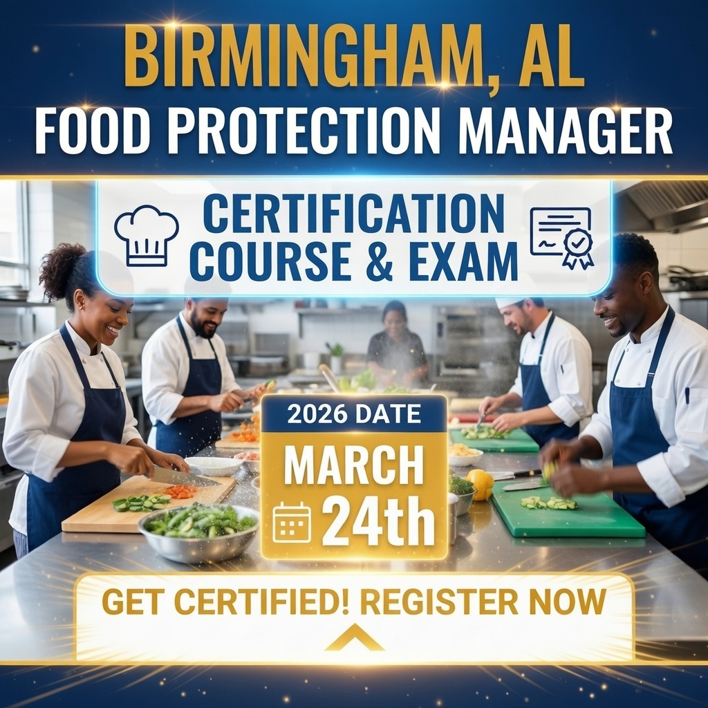 HRBUniversal's tweet photo. Join us in Birmingham for a comprehensive ServSafe® certification session. Stay ahead of compliance and keep your kitchen running at its best.

Seats fill up fast—claim yours today!
👉 https://t.co/eOgdMf9LCv 

#ServSafe #BhamEats  #FoodSafety #AlabamaHospitality #FoodManager https://t.co/Lze7tLn2KA