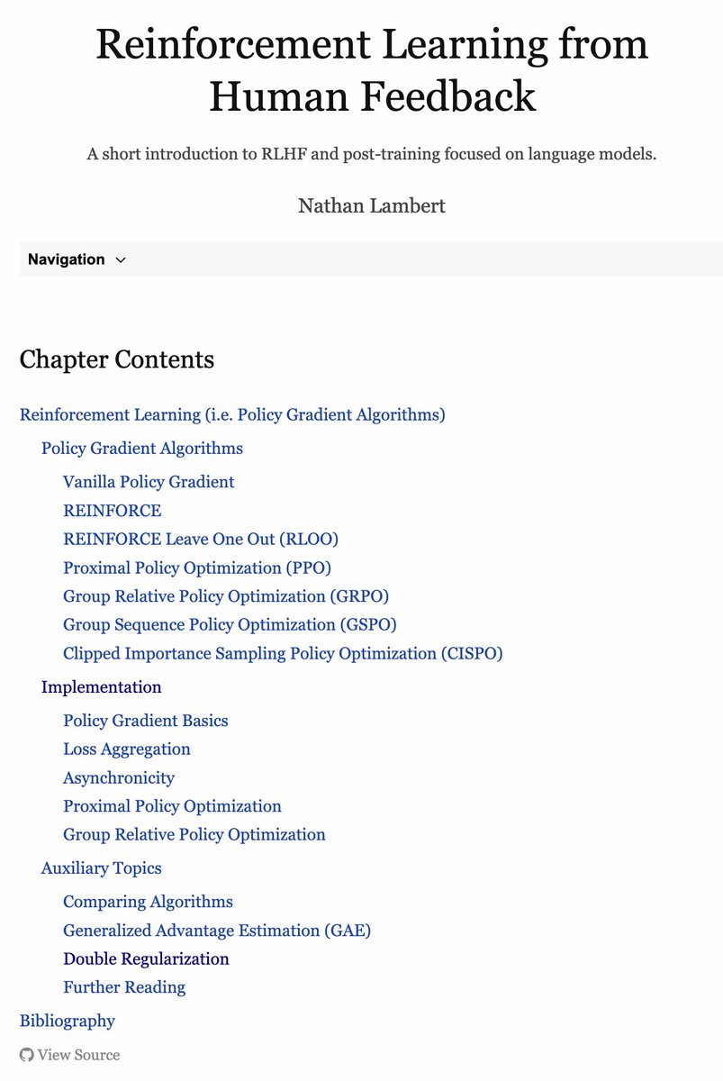 RLHF chapter contents