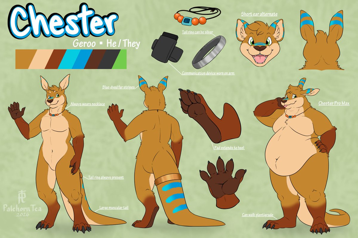 PalehornTea's tweet photo. New and improved ref sheet for Chester the Geroo! Now in Pro Max size! :D 

Refsheet for Chergeroo! https://t.co/wN9I2WG14P