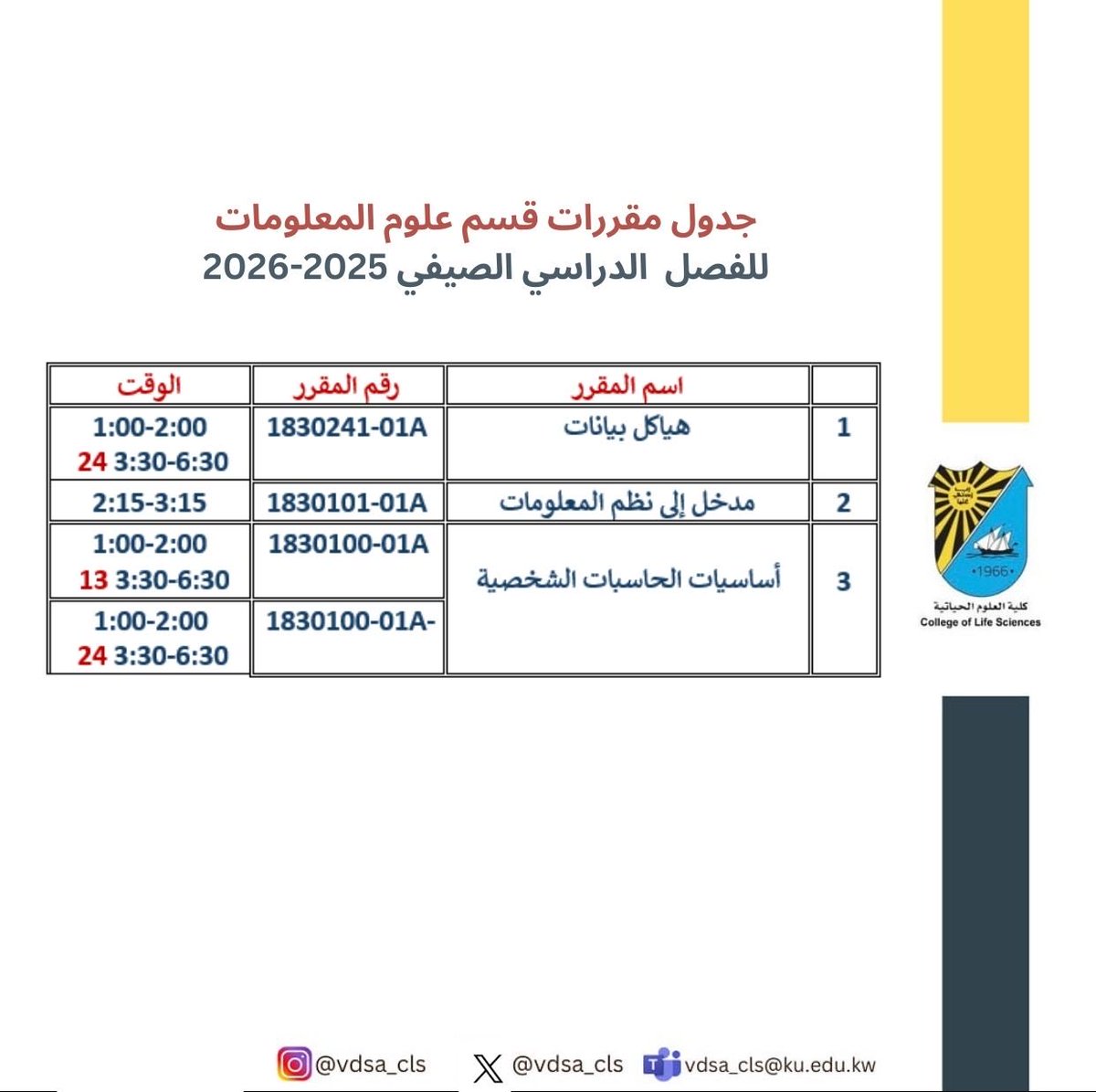 كلية العلوم الحياتية- مكتب التوجية و الارشاد tweet media