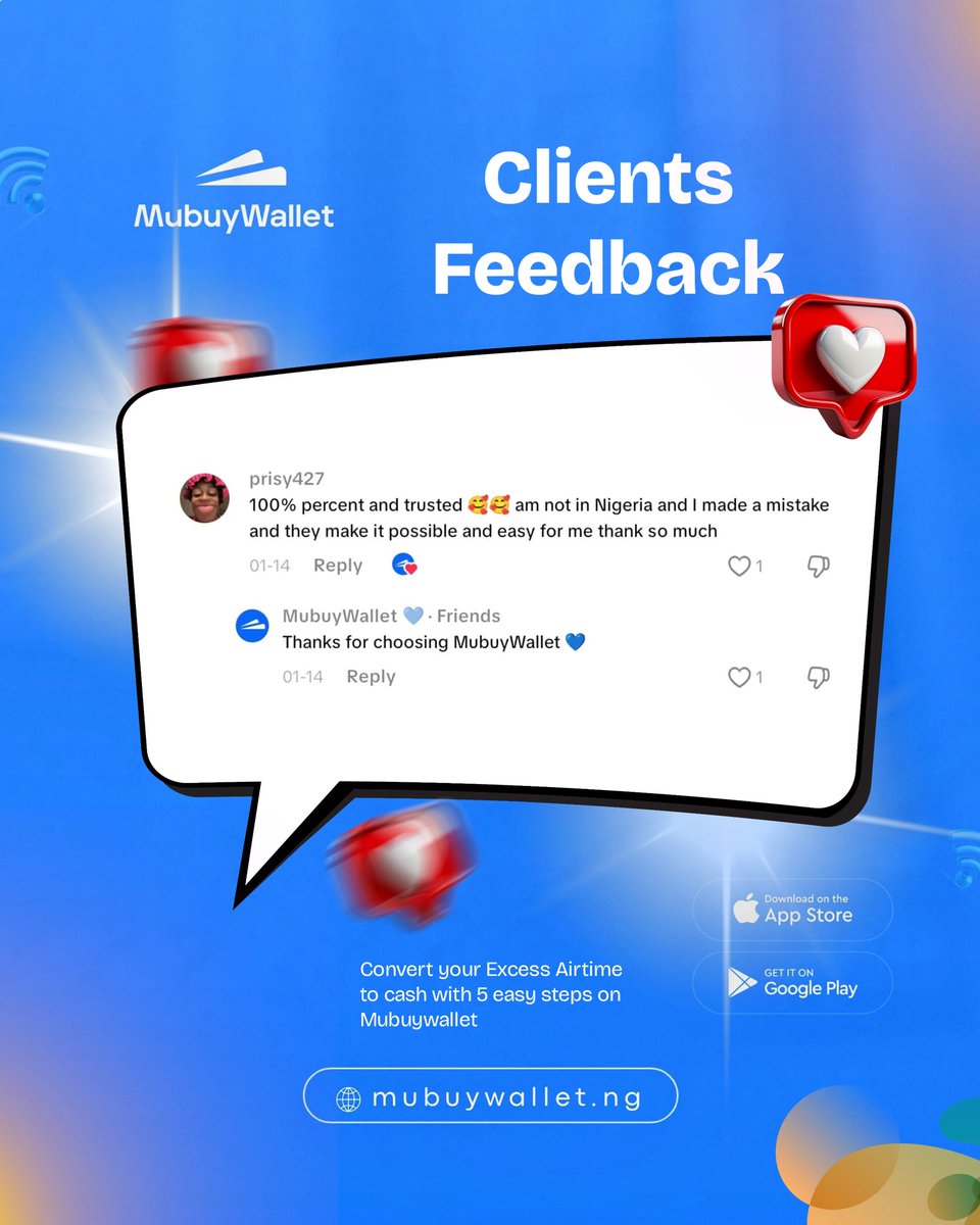 MubuyWallet's tweet photo. 8,000+ users trusted us with airtime swap 💸
92% success rate… Some of the reviews from our users
#mubuywallet https://t.co/1xDTEsqOHU