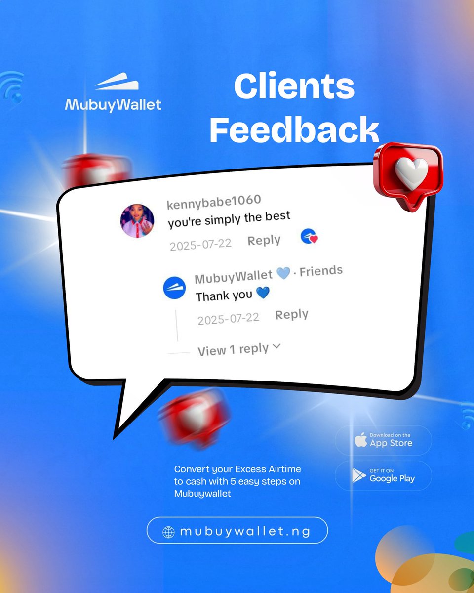 MubuyWallet's tweet photo. 8,000+ users trusted us with airtime swap 💸
92% success rate… Some of the reviews from our users
#mubuywallet https://t.co/1xDTEsqOHU