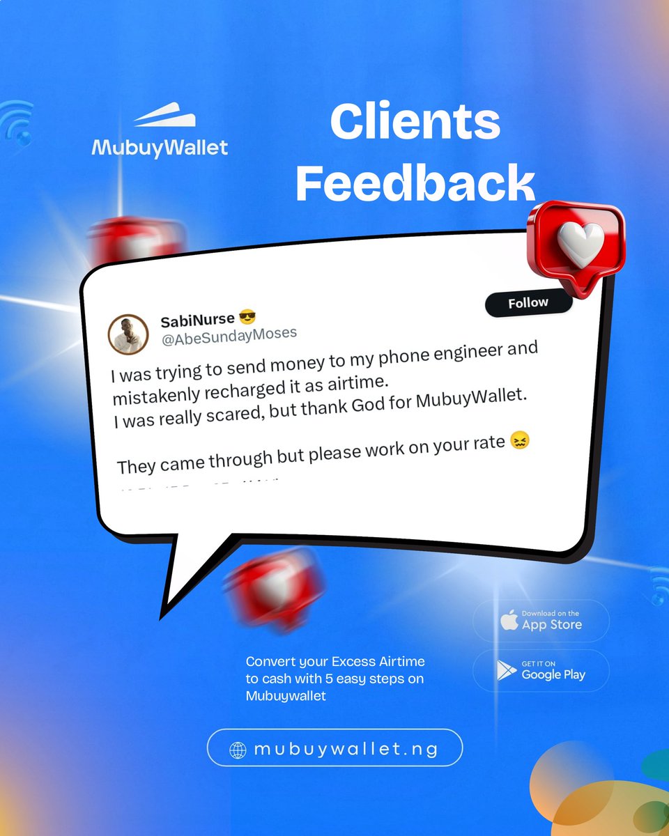 MubuyWallet's tweet photo. 8,000+ users trusted us with airtime swap 💸
92% success rate… Some of the reviews from our users
#mubuywallet https://t.co/1xDTEsqOHU