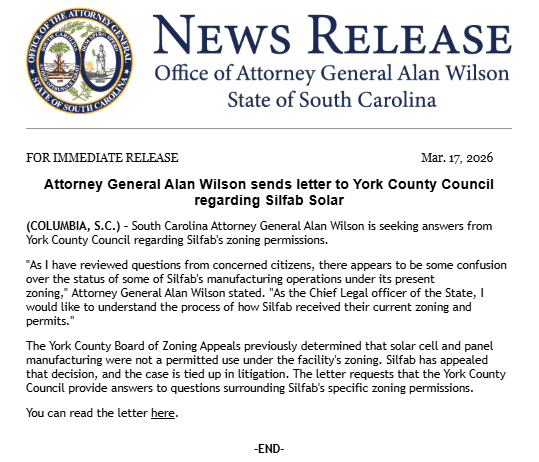 South Carolina Attorney General's Office tweet media