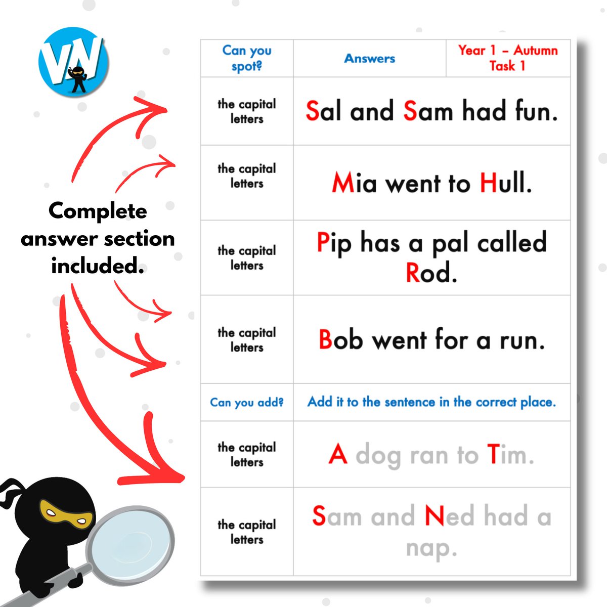 VocabularyNinja's tweet image. 🔥🚨New for 2026 - SPaG Spotter Whole School System 🚨🔥

🔗 - vocabularyninja.co.uk/spag-spotter/

🏫 Year 1 to Year 6 - Aut, Spri and Sum
📈 Progressive Vs NC
💞 Simple for pupils / high impact
👇🏽 Complete answers, low workload.

#spag #grammar #primaryschool #school #resources #GAPs #y6