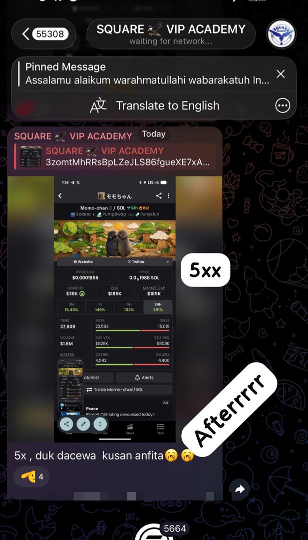 muhd_cash's tweet photo. Clean 5X in Square VIP🔥

.

DEX trading is about patience, knowledge, and experience.

Our community doesn’t rely only on signals, we study the market, understand the moves, and know exactly when and where to execute trades.

We’re not like other communities.

.

We are Square VIP Academy✌🏽