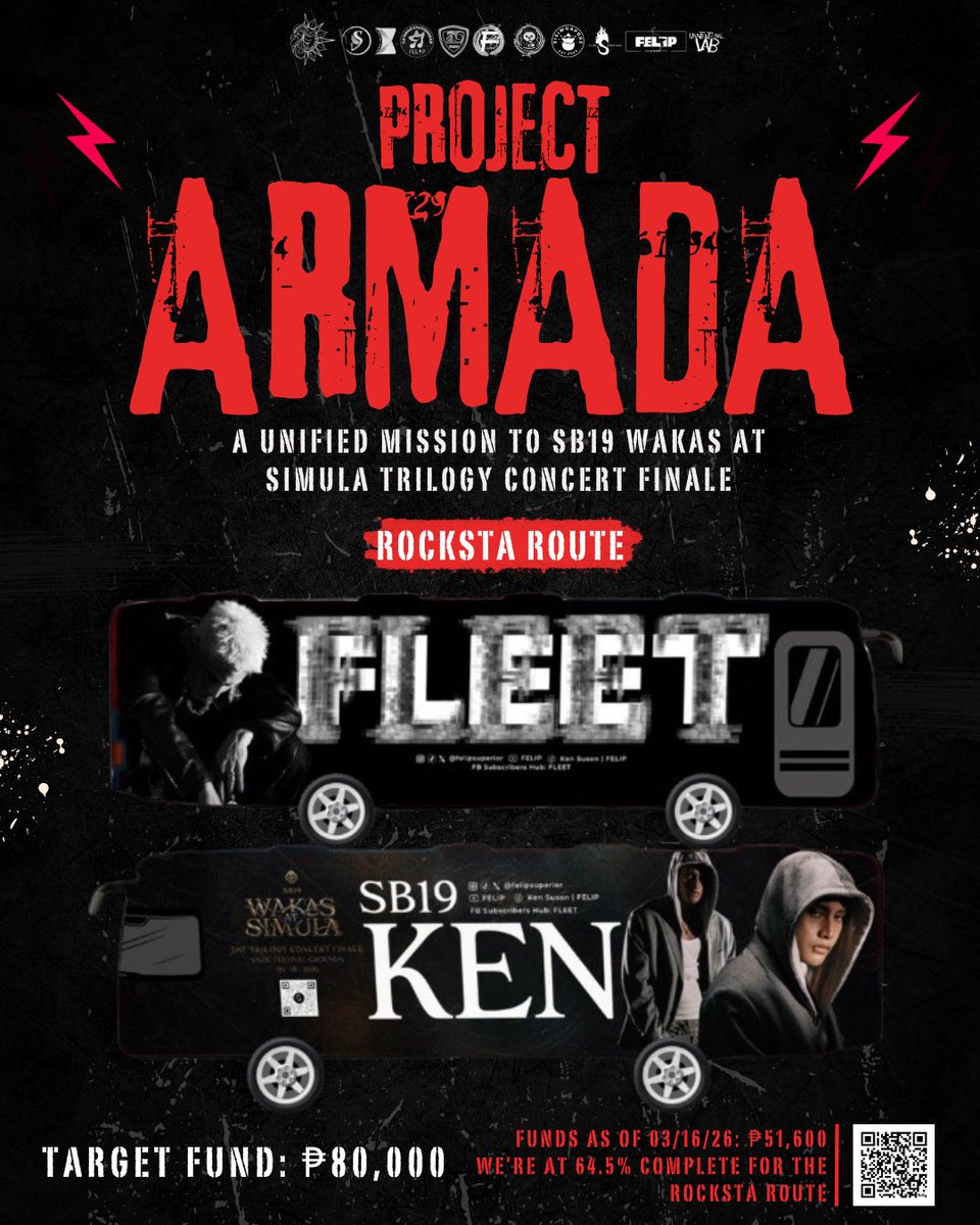 felipcommunity's tweet photo. THE ARMADA HAS SAILED ⚓

As of March 16, 2026:
🌊 36% of our total #ProjectArmada goal has been reached
🚌 64.5% of the Rocksta Route has been secured

We’re getting closer, but the journey isn’t over.

⚓ Help us fuel the ride and keep the Armada moving. Donate and share now! https://t.co/MWEJx2b6wu