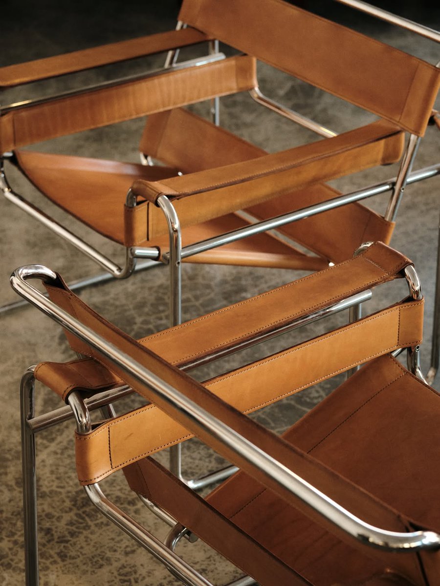 Wassily B3 chairs by Marcel Breuer for Fasem, Italy, 1983