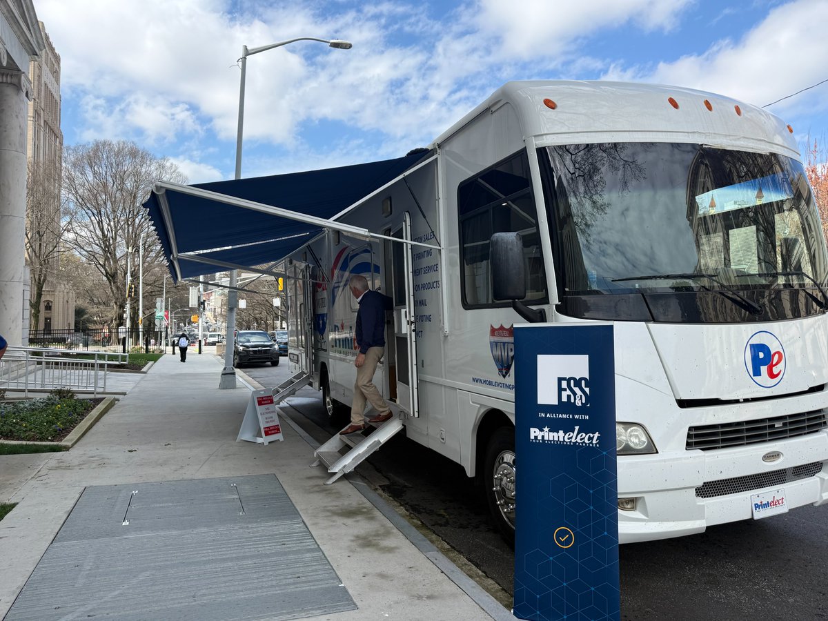 printelect's tweet photo. Printelect, in partnership with @essvote , recently traveled to Atlanta to demonstrate the latest advancements in election technology near the Georgia State Capitol. https://t.co/GWByFbV6pL