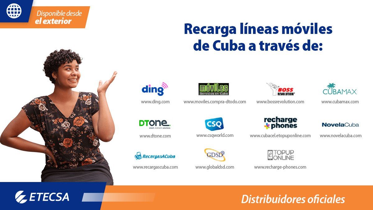 Distribuidores Oficiales
#RecargaInternacional 
#EtecsaConCuba