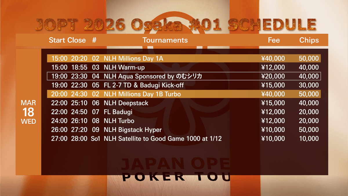 Osaka / Japan Open Poker Tour tweet media