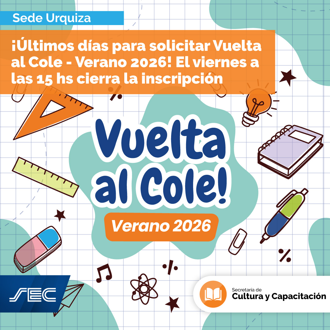 ¡Últimos días para solicitar Vuelta al Cole! ✏️

Si no lo peidste ¡todavía estás a tiempo! Este viernes 20/3 a las 15 hs termina la inscripción al beneficio de entrega de útiles escolares.   

Generá tu solicitud ingresando en beneficios.sec.org.ar/VueltaAlCole.   

¡No te lo pierdas!