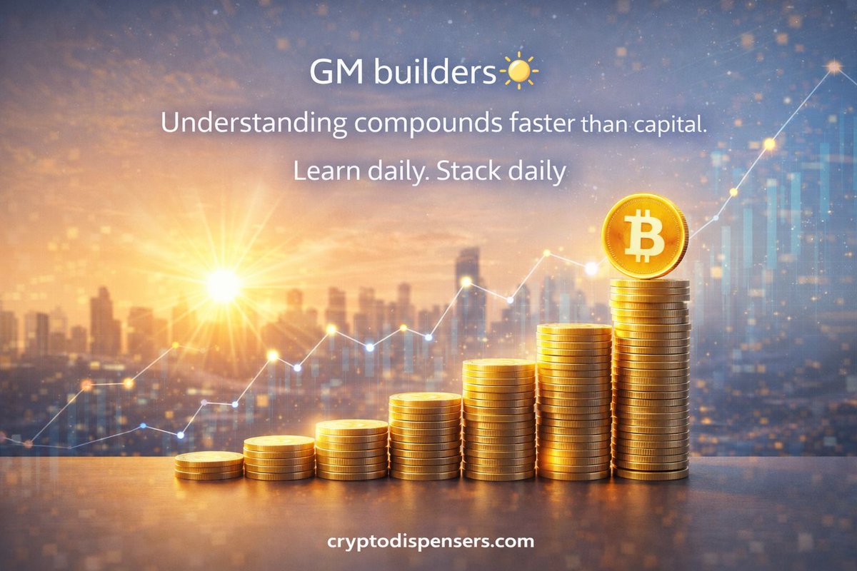 cryptodispenser's tweet image. GM builders☀️
 
Understanding compounds faster than capital.
 
Learn daily. Stack daily

#BitcoinLearning #CryptoEducation 
#FintechKnowledge #BTC
