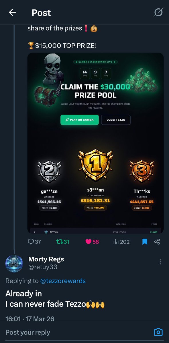 <a href="/tezzorewards/">Tezzo</a> All done tezzo🙌🙌
I hope i can finally get a win from,it's as if the universe is against me😩😩
8jmWRbmVvuW9Mu5X2Sikx5kD5jCqq7aD9vAHR5y675kB