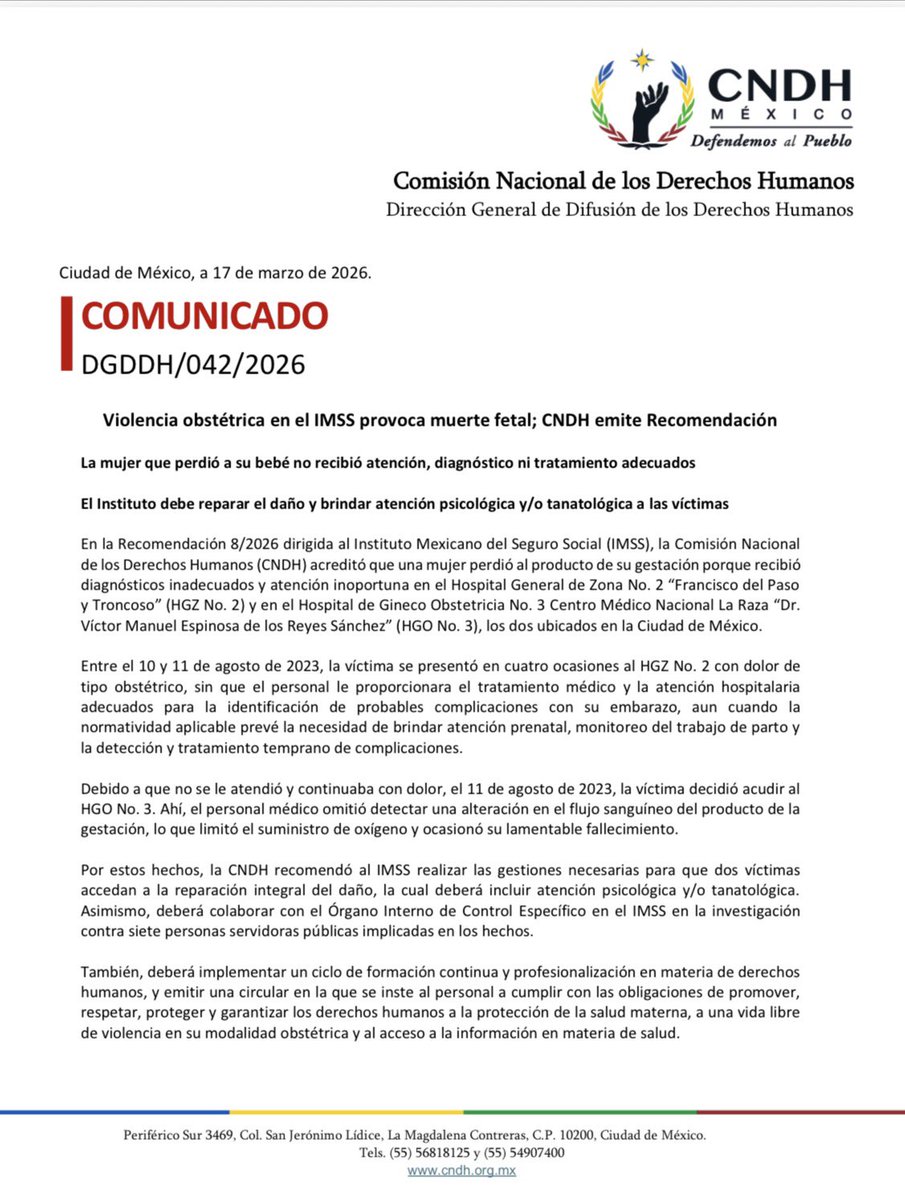 CNDH en México tweet media