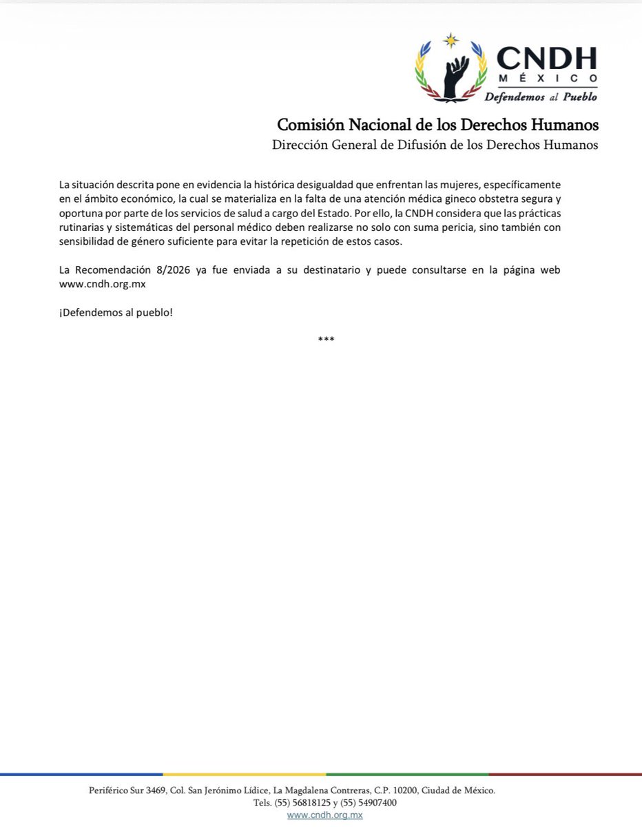CNDH en México tweet media