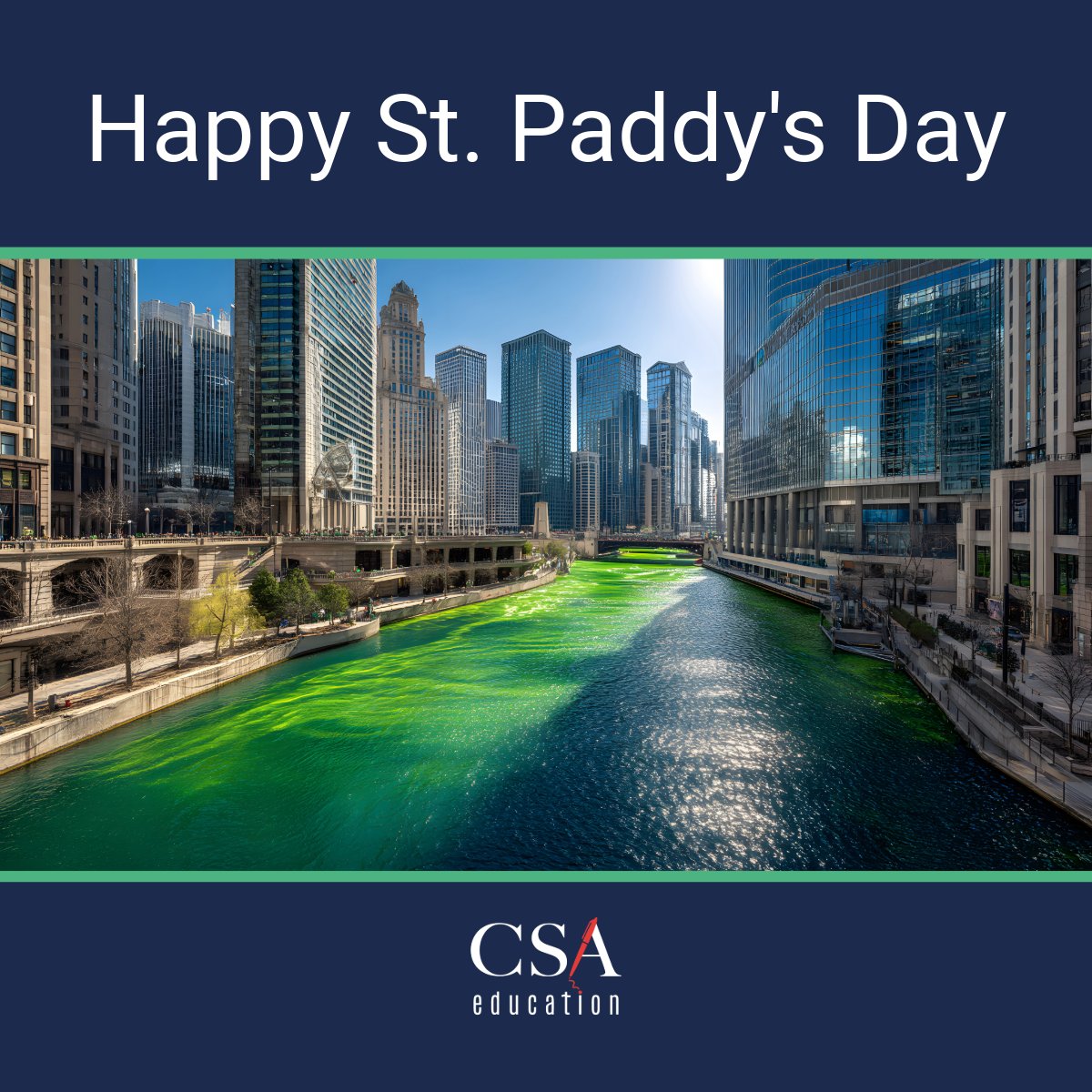 We love being part of a city that literally turns emerald. Since 1962, Chicago has been famously dyeing the river green—a tradition started by local pipefitters using vegetable-based dye to track leaks. Happy St. Patrick’s Day from the CSA team! ☘️🏙️
#StPatricksDay