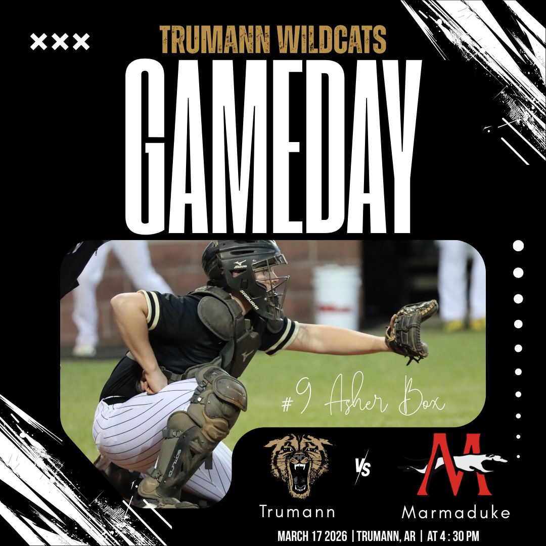 TrumannBaseball's tweet photo. Gameday for the Wildcats

🆚 Marmaduke

🕔 4:30PM

📍Trumann, AR https://t.co/ea5TQ0gCbo