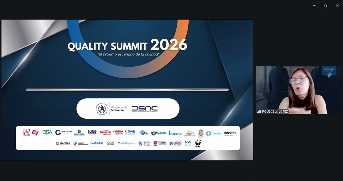 ceinforma's tweet photo. Acaba de iniciar el primer webinar del Quality Summit 2026, donde la @sncalidad del @MINECOGT es parte del comité organizador y uno de los panelistas el día de hoy.
Acciones para la calidad https://t.co/Q3hhQkGZUR