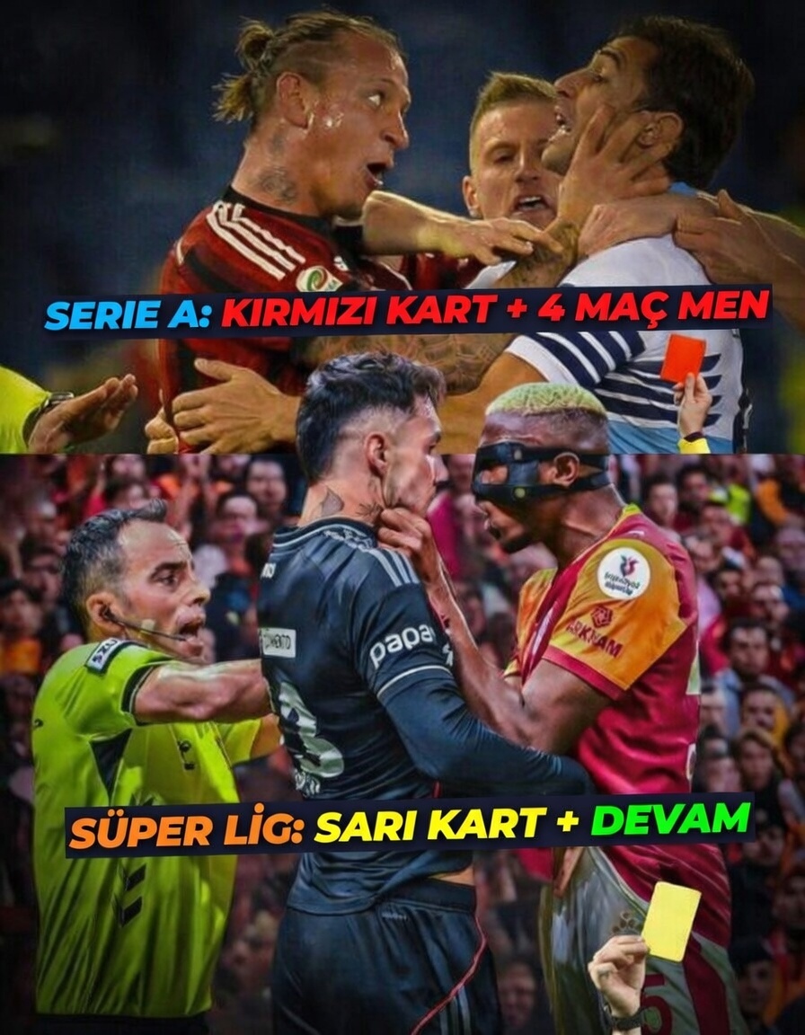 hakem yorumcularına göre Osimhen'in sadece Beşiktaş maçlarında 2 kırmızı kart görmesi gerekiyorken..

Süper Lig'de gördüğü toplam kırmızı kart sayısı= 0