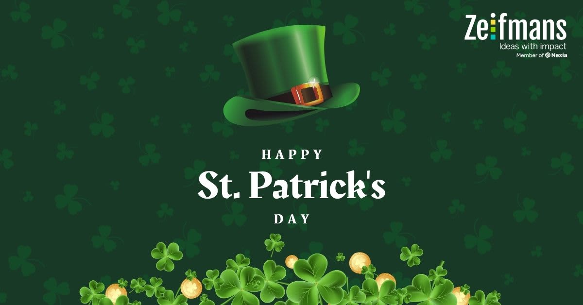ZeifmansLLP's tweet photo. Happy St. Patrick’s Day! 🍀 

May your pockets be heavy, your taxes be light, and your audits be lucky! Wishing you a day filled with good fortune, good company, and just the right amount of green in your books. #StPattysday #saintpatrick https://t.co/4jIW8ZMTTc