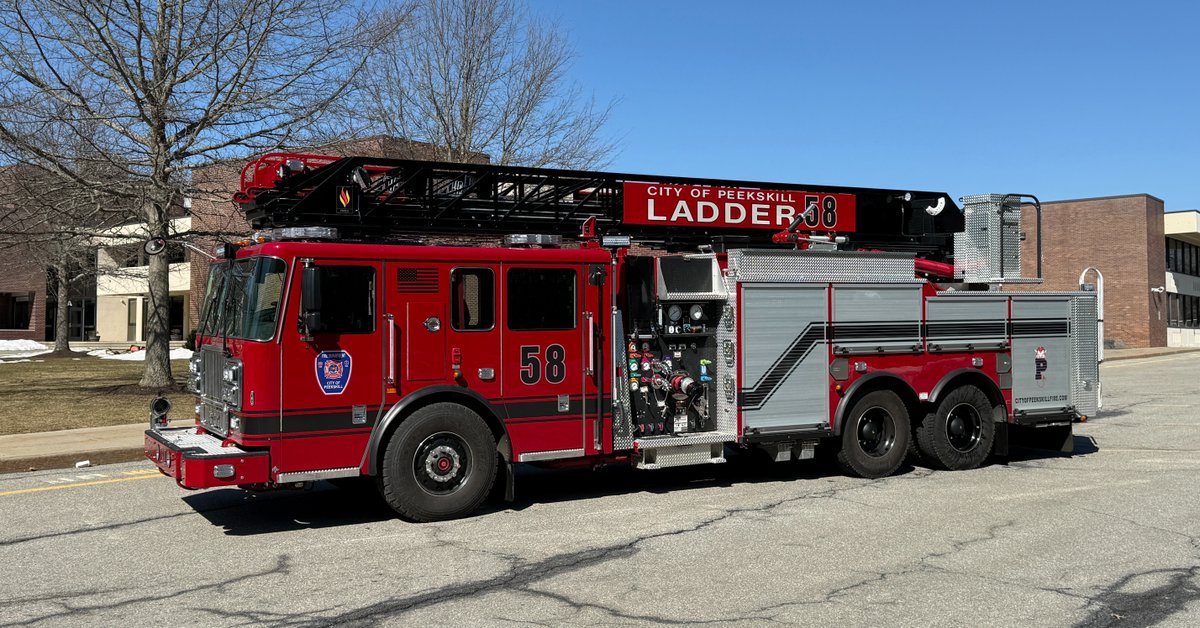 HudValleyFire's tweet photo. Congratulations to the City of Peekskill FD (Westchester NY) on the delivery of their new Seagrave 100' HD Aerial designated Ladder 58.

We would like to thank Chief James Seymour IV for selecting HVFE and Seagrave for your emergency apparatus needs. https://t.co/Jmn93vbpTS