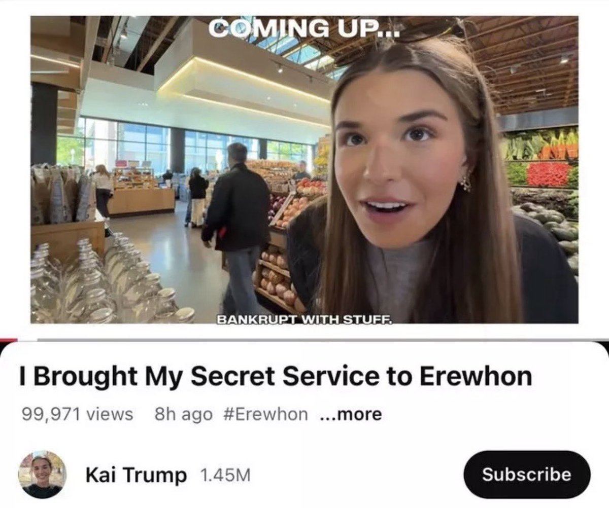 While you're worried about your kids getting drafted to fight in Iran, the kids in the Trump family are going on luxury shopping trips with security YOU are paying for