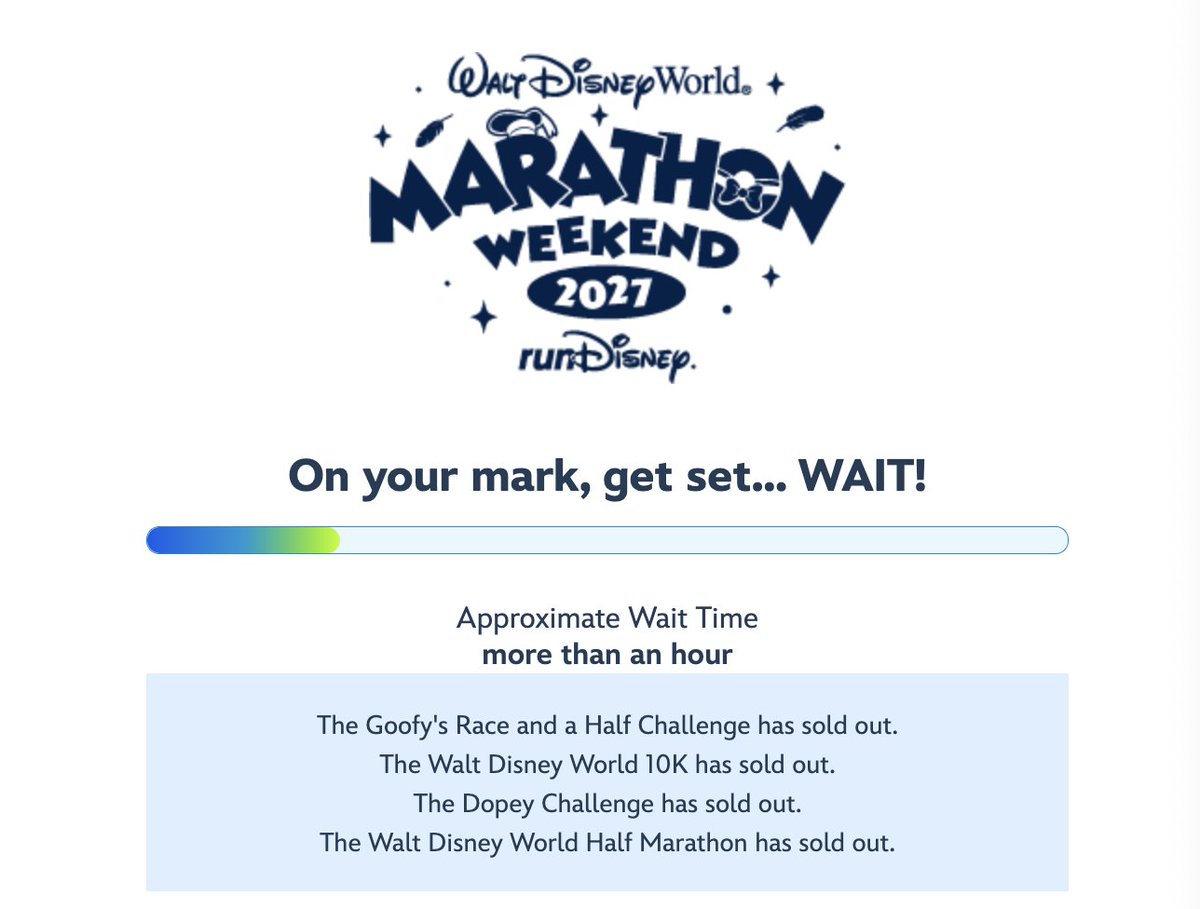 Half Sold Out. Marathon is my last hope, but it's not looking good 🥲 #runDisney