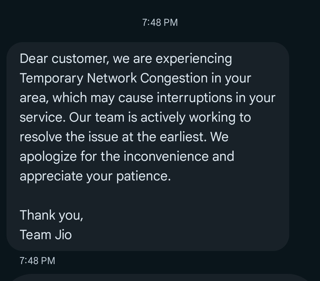 Ydvashokkumar's tweet image. Dear sir @JioCare @reliancejio, I'm facing frequent slow internet speeds on my Jio Air Fiber connection (ID:534335××××). Despite repeated complaints, no permanent solution yet.Please resolve urgently. @TRAI @DoT_India @jagograhakjago @consumerforum_in #JioAirFiber #SlowInternet