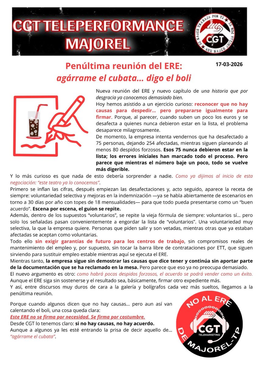 Sector Federal de Telemarketing de la CGT tweet media