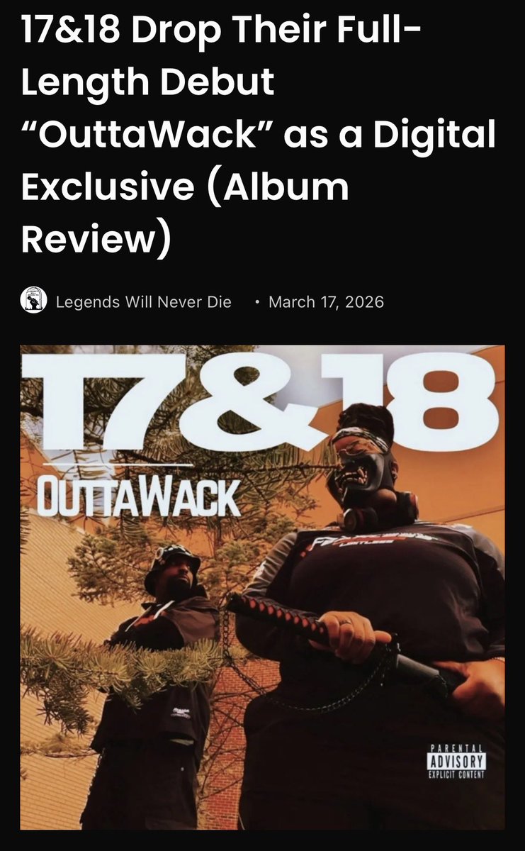 17&18: OUTTA WACK OUT NOW!!!! tweet media