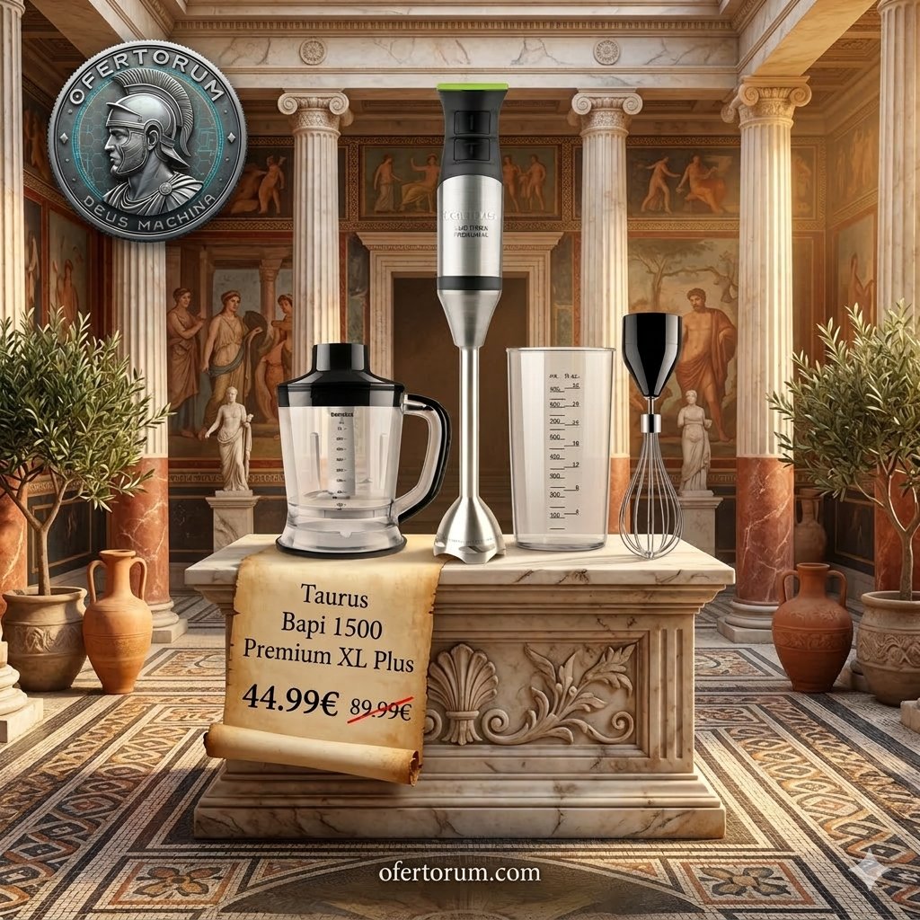 ofertorumweb's tweet image. 🏛️ ¡LA CONQUISTA DE TU COCINA COMIENZA AQUÍ! 🏛️
Ave ✋Eleva tus creaciones culinarias con la batidora de mano Taurus Bapi 1500 Premium XL Plus. 1500W, accesorios XL.
💰 Solo 44,99€ (Antes ~~89,99€~~).
⚔️ ofertorum.com/product/424874
#Ofertorum #Cocina #Batidora #TaurusHogar #Oferta