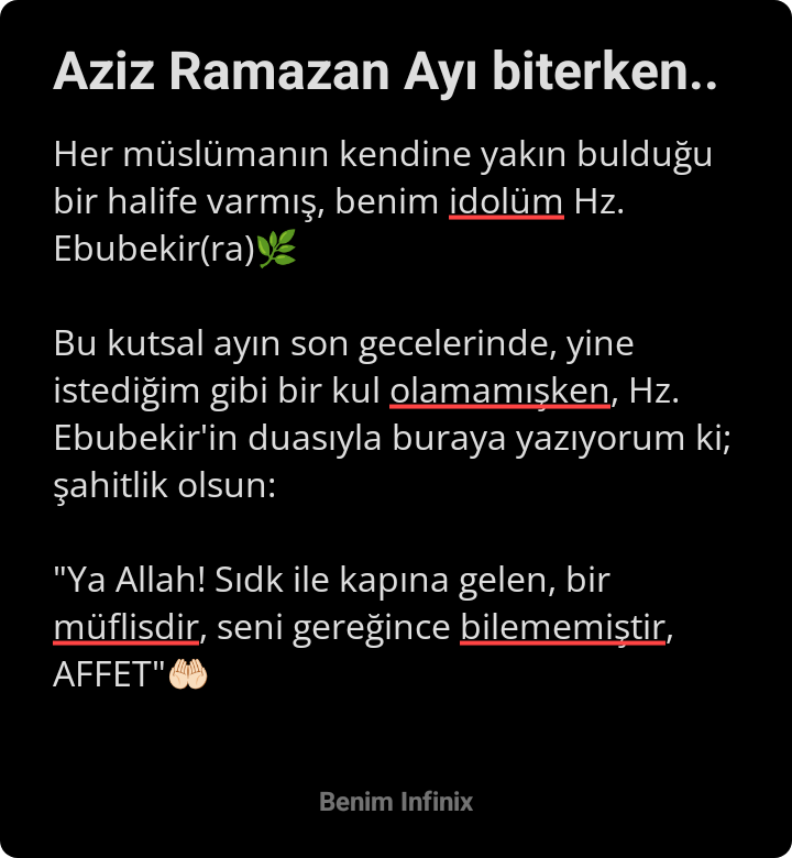 Bu gitmekte olan kutsal günler ve geceler ile ilgili, bir kaç kelime yazdım, okunsun💫
