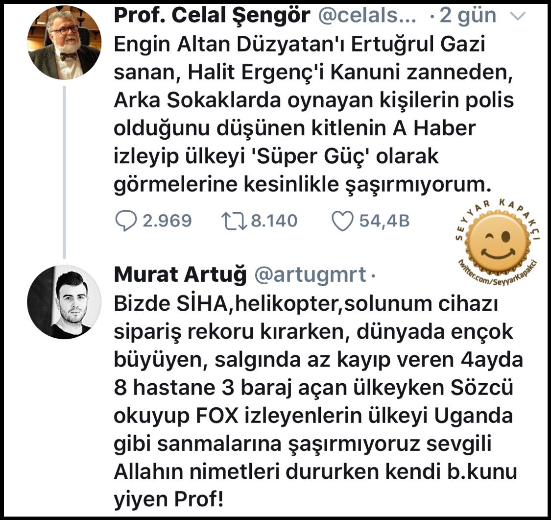 Celal Şengör'e Nükleer Güdümlü Klozet Kapağı Fırlatmışşşş 

Puhahahaaa🤣🤣🤣