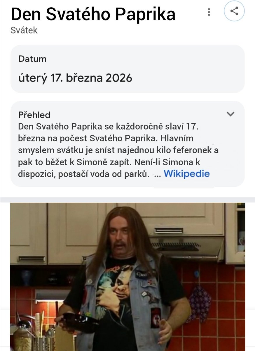 Je 17. března. 
Den Svatého Paprika 🌶️🍺☘️