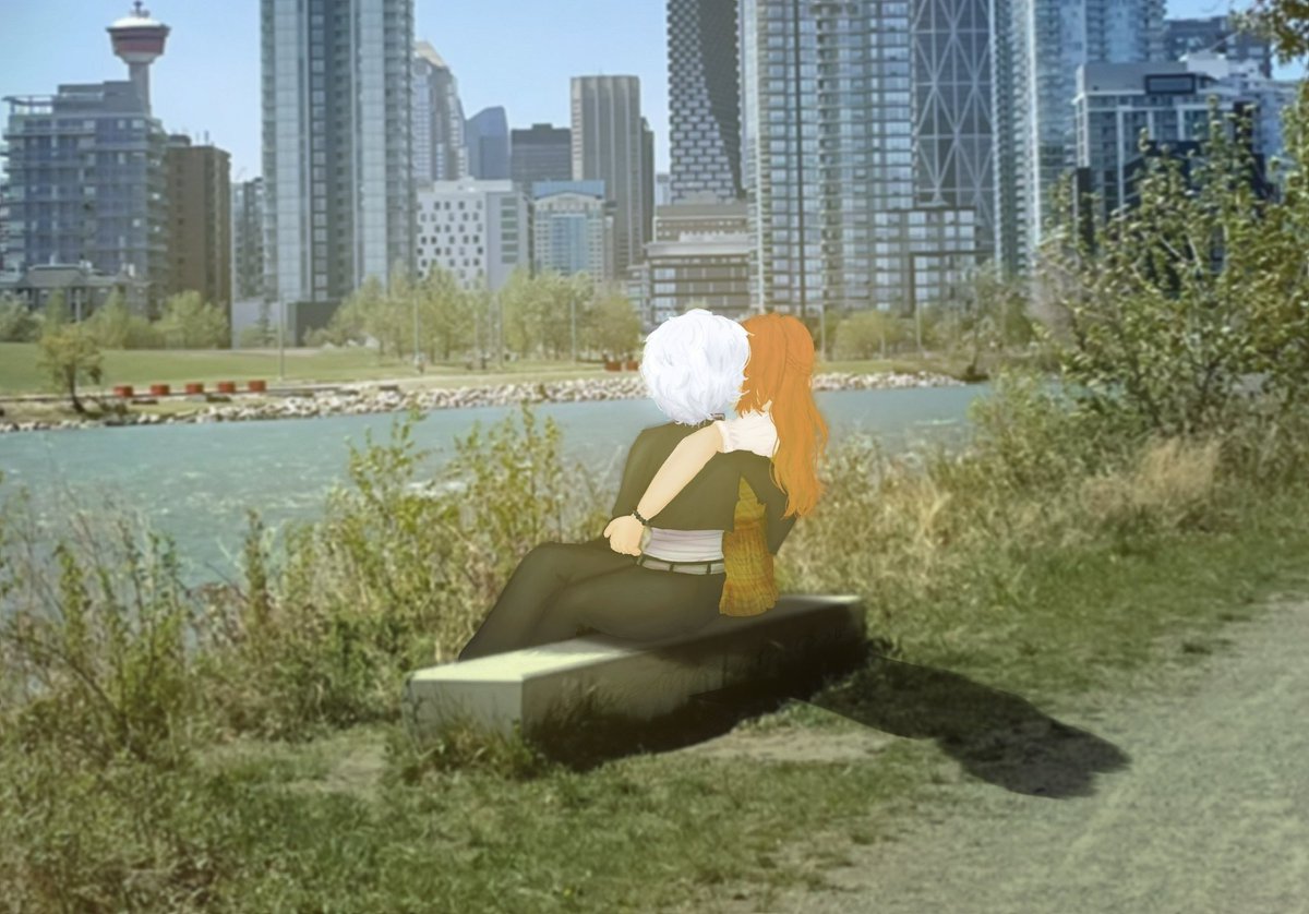 A day early but it’s fine anyway #ransaraweek2026 for the prompt city/rural here they are!!  The bg is also a photo taken by me
#yttd #RanmaruKageyama #SaraChidouin #ransara