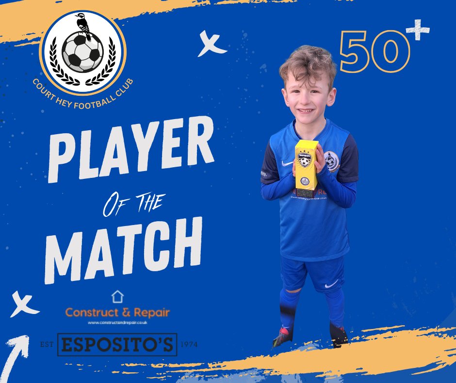 CourtHeyFC's tweet photo. 50+ Club goals for Seb and the POTM award in our recent game vs Newells! Well done Seb https://t.co/DyeXAO9DqV