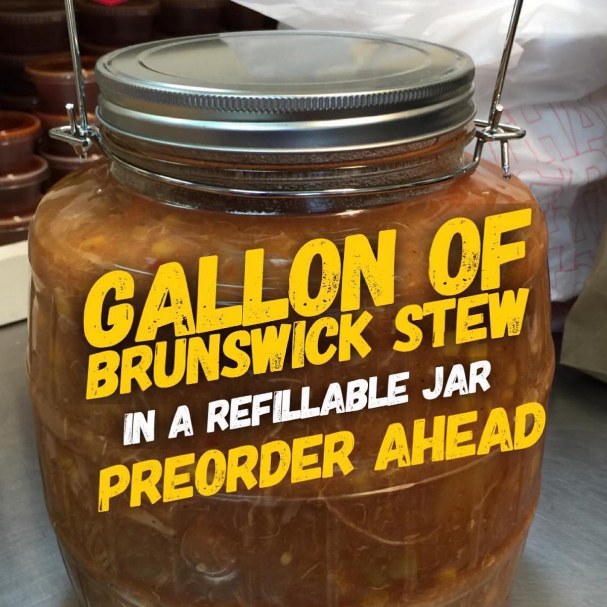 newmarketbbq's tweet image. It's Brunswick Stew Season!!! Don’t forget your refill jars and Buttermilk Cornbread!! YUM!! Reserve Ahead at nmbbq.bz/orderahead  #brunswickstew #cornbread #madefromscratch #weekenddestination #bbqdestination