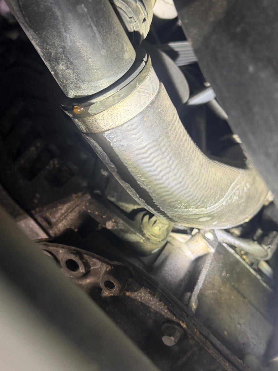 abrhouston's tweet photo. Fixed a coolant leak. Week later, a different one showed up.

Not a comeback. The first leak was masking it.

Modern cooling systems run at 15 PSI. Drop below that and weak spots never get stressed — until you fix the first one.

Sometimes it's a process https://t.co/0oLEYJQwrj
