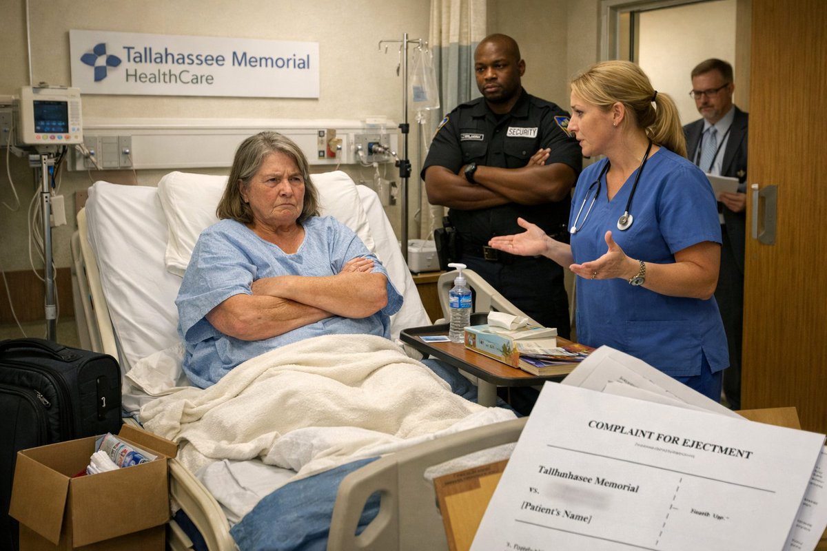 A Florida hospital is suing a former patient who has refused to leave her room months after being medically discharged. Tallahassee Memorial HealthCare filed the lawsuit seeking a court‑ordered removal of the woman, who was discharged on October 6, 2025, yet continues to occupy